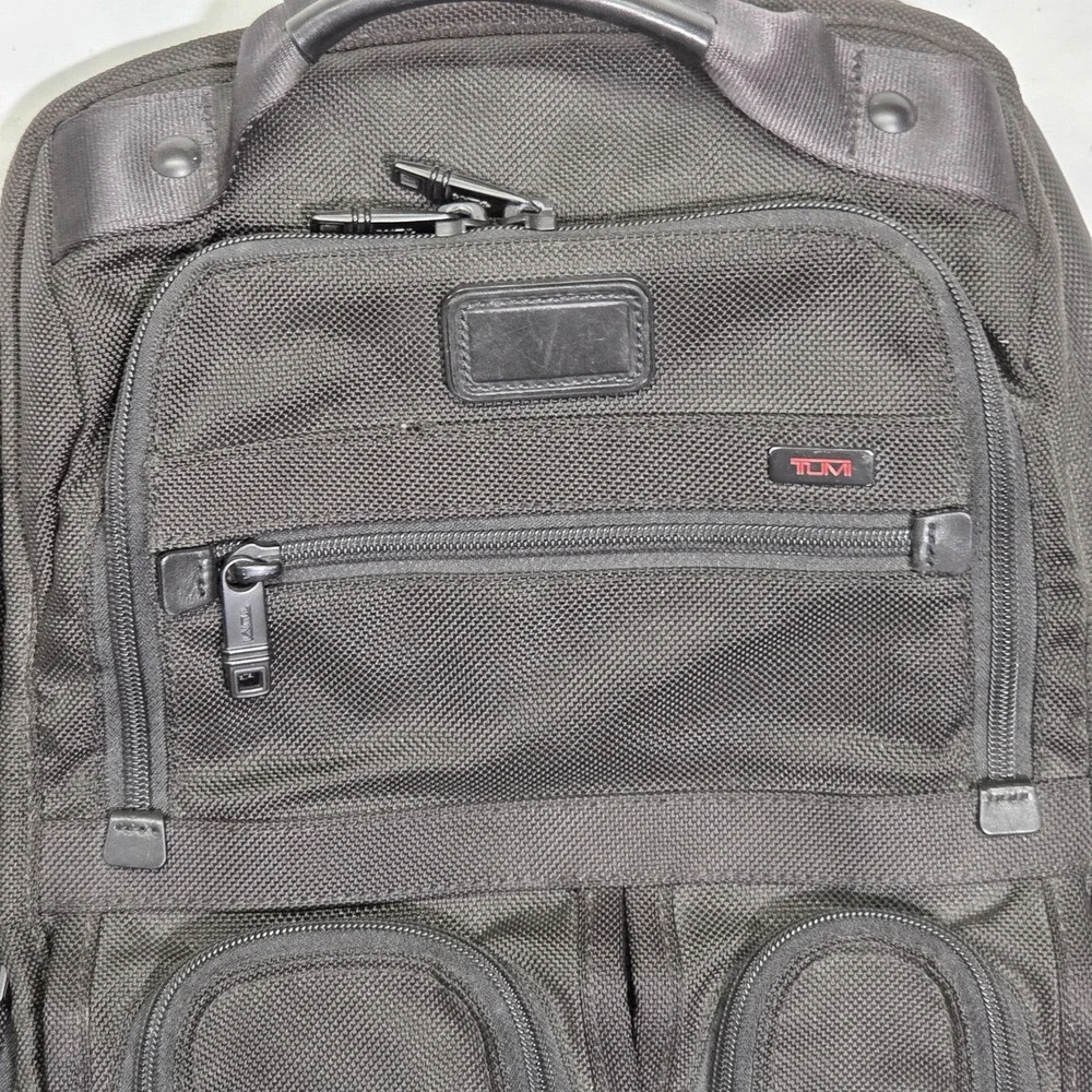 Tumi Backpack Black Alpha Business Compact Laptop Brief Pack Nylon Ballistic Bag